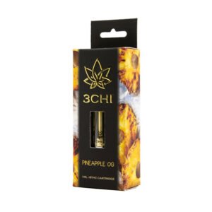 3Chi Pineapple OG – a sativa-dominant hybrid delivering tropical pineapple flavor with uplifting, creative, and relaxing effects